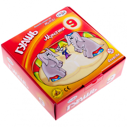 Набор гуаши "Мультики", 09 цветов, 20мл, картон