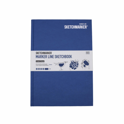 Скетчбук Sketchmarker MARKER LINE 160г/м.кв 176х250мм 44л твердая обложка цв.синий