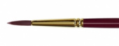 Кисть художественная "Вернисаж", синтетика бордовая, круглая, длинная ручка №24