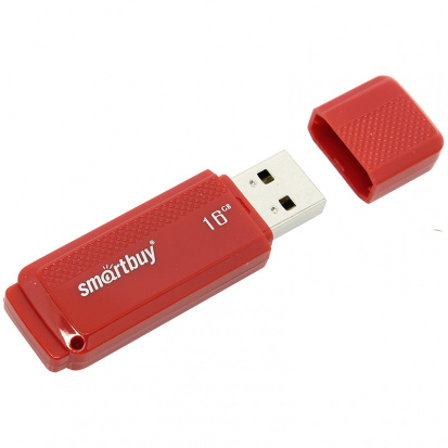 Память Smart Buy "Dock" 16GB, USB 2.0 Flash Drive, красный