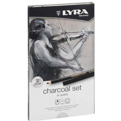 Набор угольных карандашей Lyra Rembrandt "Charcoal Set"  11 предметов в металл. Коробке