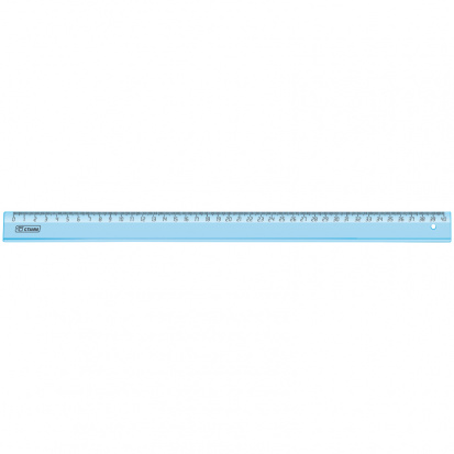 Линейка 40см "Cristal", пластиковая, прозрачная голубая
