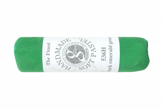Пастель сухая мягкая круглая ручной работы №536, темный изумрудно-зеленый