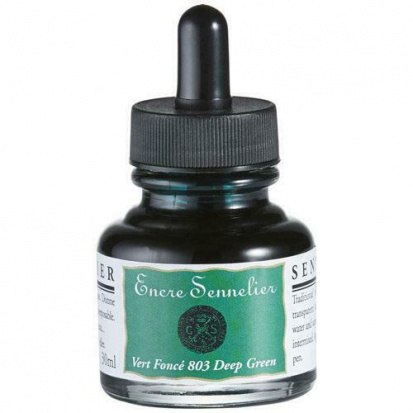 УЦЕНКА Тушь Sennelier Ink, 30 мл, зеленый темный