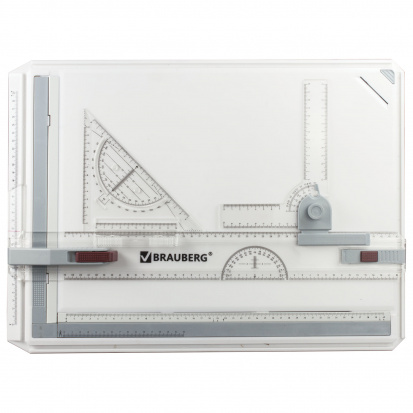 Доска чертежная А3, 505х370 мм, с рейсшиной, треугольником и чертежным узлом