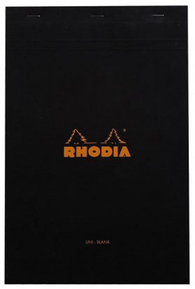 Блокнот с перфорацией «Rhodia 18» формата А4, обложка черная, 80г/м2, 80л