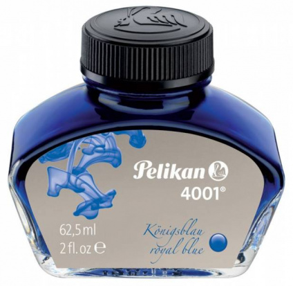Флакон с чернилами "Pelikan INK 4001 76", Royal Blue чернила синие чернила, 62.5мл для ручек перьевы