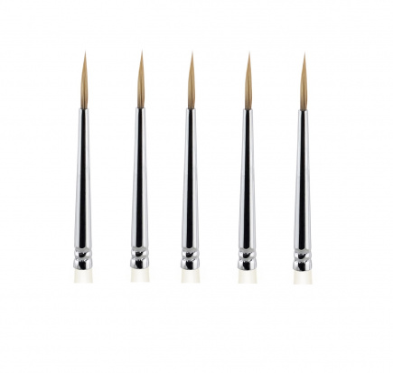 Комплект кистей, колонок горный, "Иконописная Школа", №1, 5шт