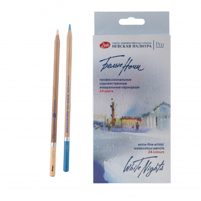 Набор акварельных карандашей "Белые Ночи", 24 цвета, в картонной коробке