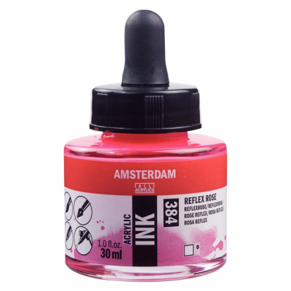 Чернила акриловые Amsterdam, цвет розовый отражающий 