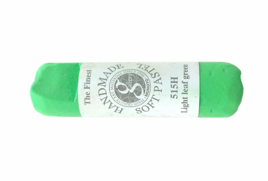 Пастель сухая мягкая круглая ручной работы №515, светло-зеленый лист