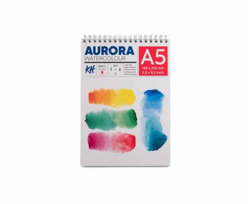 Альбом для акварели на спирали Aurora Hot А5 12 л 300 г/м² 100% целлюлоза