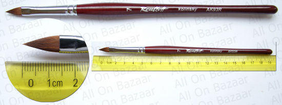 Кисть колонок лепесток короткая ручка "AK93R" №7 для дизайна ногтей