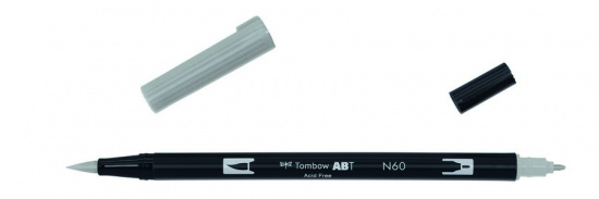 Маркер-кисть "Abt Dual Brush Pen" N60 холодный серый 6
