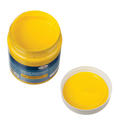 Краска акриловая художественная "Студия", 500мл, банка, желтая светлая