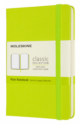 Блокнот "Classic Pocket", 90x140мм 192стр. нелинованный, твердая обложка лайм