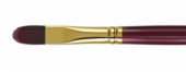 Кисть художественная "Вернисаж", синтетика бордовая, плоскоовальная, длинная ручка №8 sela25