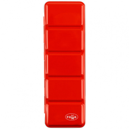 Пенал для акварели металлический Гамма, 21 кювета, красный