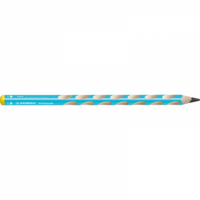 Чернографитовый карандаш "EasyGraph" с насечками для левшей, голубой корпус, твёрдость HB sela