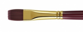 Кисть художественная "Вернисаж", синтетика бордовая, плоская, длинная ручка №22