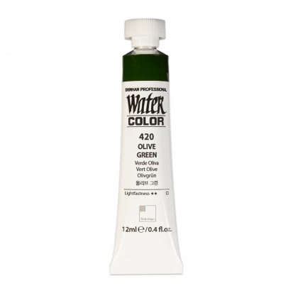 Краска акварельная "Watercolor Pro" 420 оливково-зеленый 12 мл