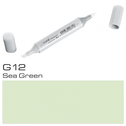 Маркер спиртовой двусторонний Copic "Sketch", цвет №G12 зеленый морской