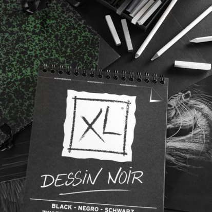 Альбом "XL Black" для графики, 40л, А4, 150г/м2, чёрная бумага