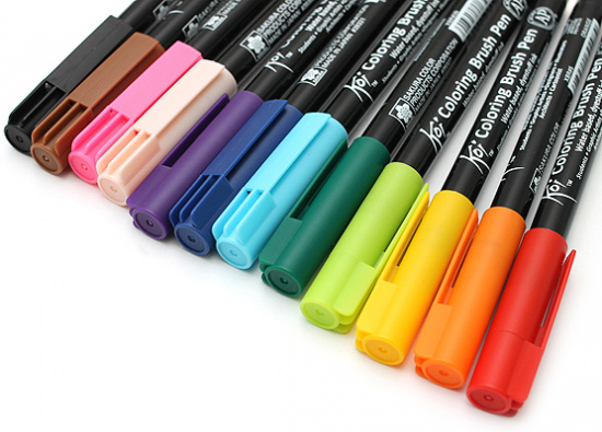 Набор маркеров акварельных KOI Brush 12шт Набор маркеров акварельных KOI Brush 12шт