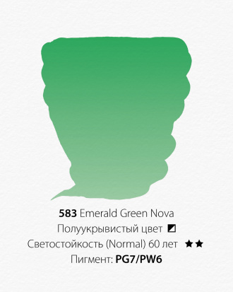 Акварельная краска "Pwc" 583 зеленый изумрудный 15 мл