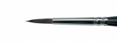 Кисть белка круглая, короткая черная, матовая, фигурная ручка "141F" №4 для акварели