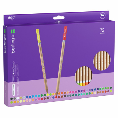 Карандаши цветные "SuperSoft "SuperSoft. Pro" 72цв., круглые, заточен., картон, европодвес