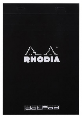 Блокнот с перфорацией «Rhodia 16» формата А5, в точку, обложка черная, 80г/м2, 80л