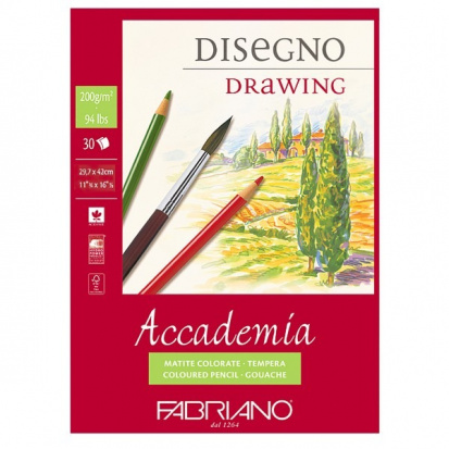 Склейка для рисования "Accademia" 200г/м2 А3 мелкозернистая 30л по 1 стороне