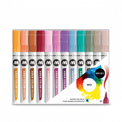 Набор маркеров "Aqua color brush" Basic Set 2 