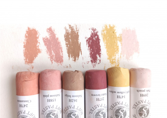 Пастель сухая мягкая круглая ручной работы №158, лососево-розовый