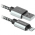 Кабель ACH01-03T PRO USB(AM) - Lightning(M), для Apple, 2.1A output, в оплетке, 1м, белый