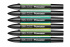 Набор художественных маркеров "Pro", 6 цветов, зеленые оттенки
