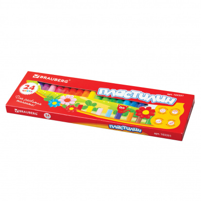 Пластилин классический, 24 цвета, 500 г, карт. упаковка
