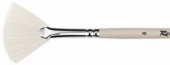 Кисть щетина веерная длинная ручка (бук) "1672" №4 для масла, акрила, гуаши, темперы