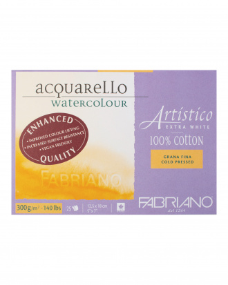 Блок для акварели "Artistico Extra White" 300гм.кв 12x18см Grain fin \ Cold pressed 25л 