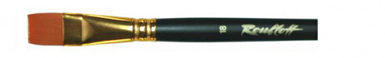 Кисть синтетика плоская длинная ручка "1327" №18 для масла, акрила, гуаши, темперы