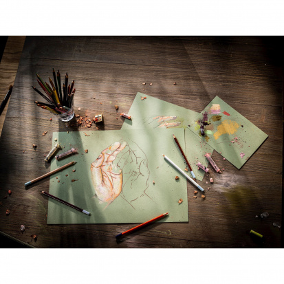 Склейка для пастели "Rembrandt", 180г/м2, A4, 50л, зеленые тона