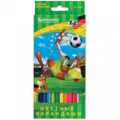 Карандаши цветные "Football match", 12 цветов, карт. упаковка