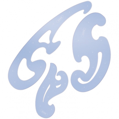 Набор лекал 25,17,12см, прозрачный тонированный Набор лекал 25,17,12см, прозрачный тонированный