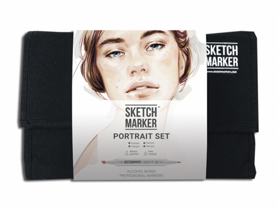 Набор маркеров Sketchmarker Portrait Set 24шт портрет + сумка органайзер sela
