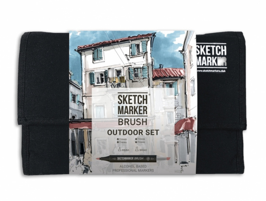 Набор маркеров Sketchmarker BRUSH Outdoor Set 24шт Плэнер + сумка органайзер