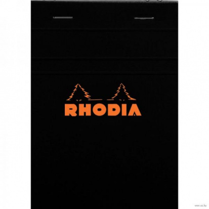 Блокнот с перфорацией «Rhodia 12» формата А6, в точку, обложка черная, 80г/м2, 80л