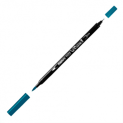 Маркер-кисть двусторонняя "Le Plume II", кисть и ручка 0,5мм, темносиний