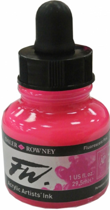 Чернила акриловые Daler Rowney "FW Artists", Флуорисцентная розовая, 29,5мл
