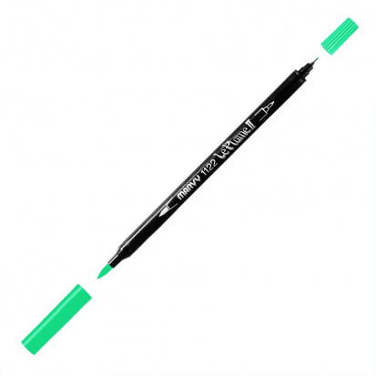 Маркер-кисть двусторонняя "Le Plume II", кисть и ручка 0,5мм, зеленый палевый sela25